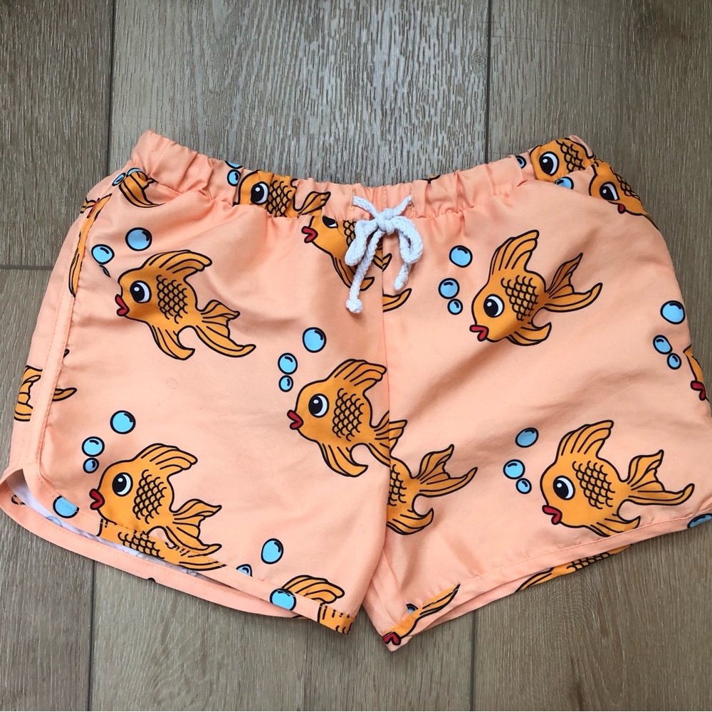 Hugo loves tiki Fish Pattern Swim Trunks for Kids 8